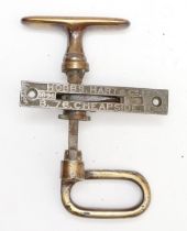 Complete Great Eastern Railway brass carriage door handle stamped G.E.R. in three places as well