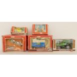Britains Ltd; Comprising of five boxed farm vehicles and farming implements - 9566 High Sided Tippe