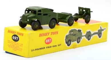Dinky Toys - A boxed Dinky 25-Pounder Field Gun Set, No 697, with original box.