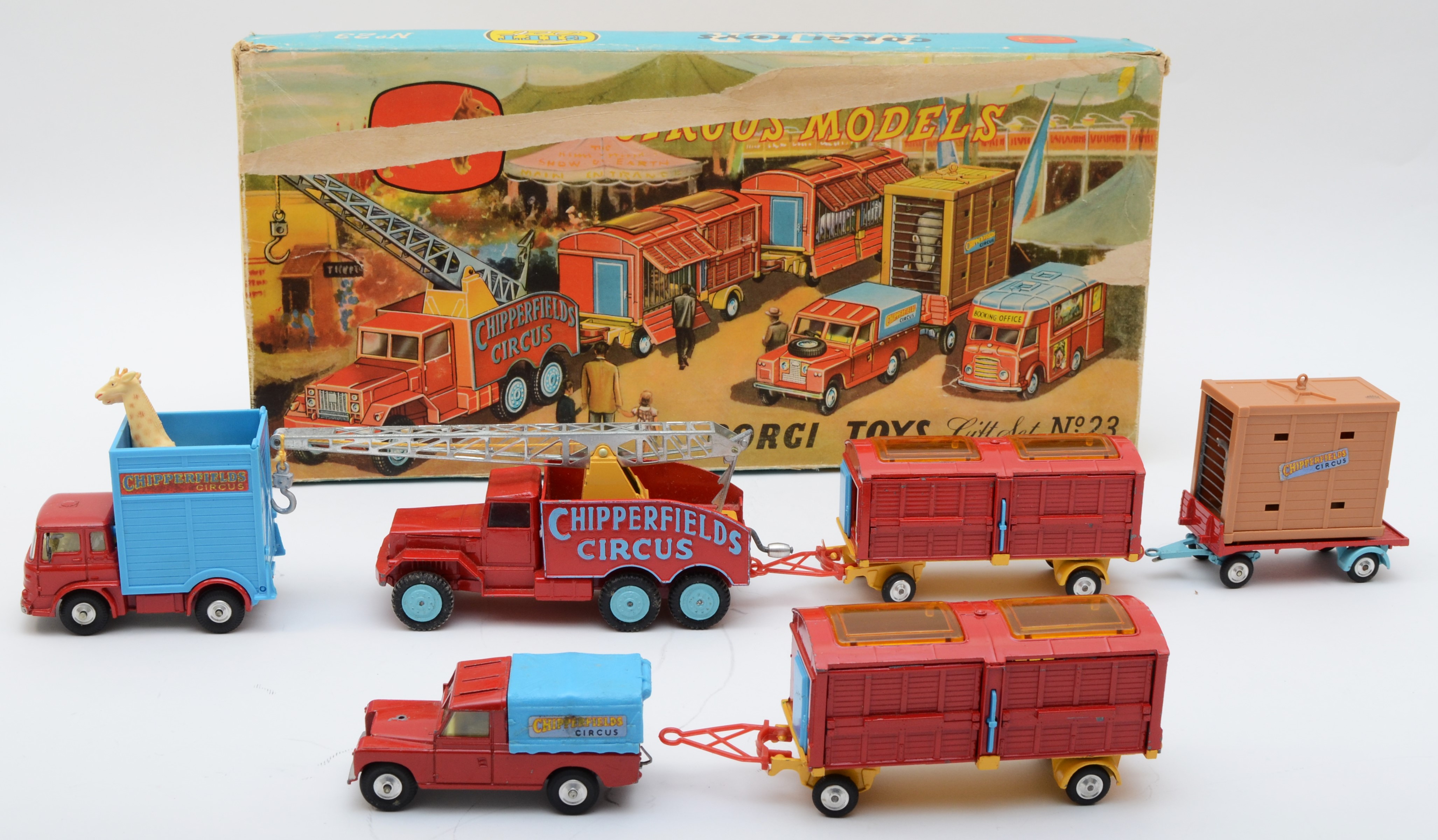 Chipperfields Circus Models Corgi Toys; gift set 23, diecast model Chipperfield Circus boxed set ...