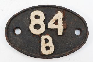 Original cast iron shed plate '84B' Woverhampton, (Oxley).