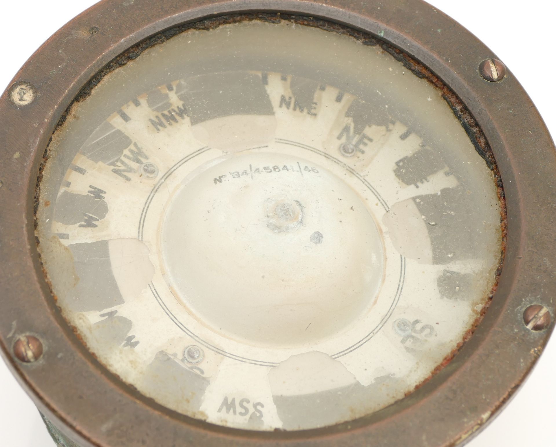 WITHDRAWN A brass Naval ships compass, numbered No.34/4584L/46 - Image 2 of 4