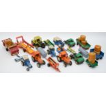 A collection of playworn diecast models, primarily by Britains circa 1970s/80s of farming