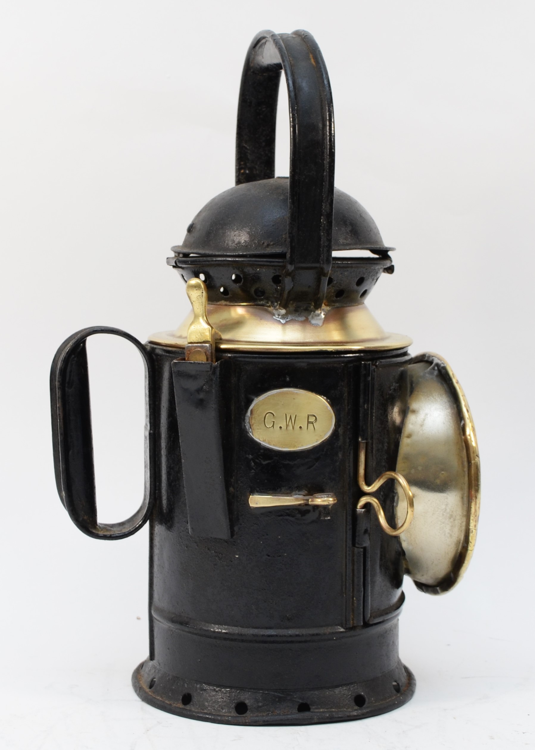 G.W.R. three aspect hand lamp body stamped G.W.R. - T.E Bladon & Son Ltd 1938 complete with BR (W) - Image 2 of 6