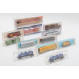 N Gauge Model Railway group comprising rolling stock and goods wagons by Kato, Tomix and Atlas,