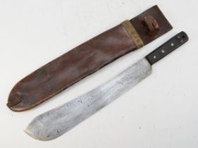 WWII a British Army issue machete, the 37cm blade marked S & J Kitchin Ltd., Sheffield, broad