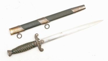 German Third Reich Land Customs Officer Dagger, with scabbard, c. 1938-42, with wire bound green