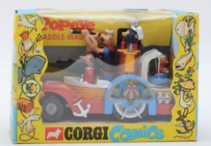 Corgi Toys - A Corgi 802 Popeye Paddle-Wagon, finished in yellow, red, white including rear