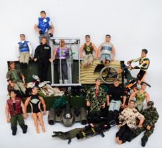 Action Men and accessories, including Action Man figures various dates and hair types, spare