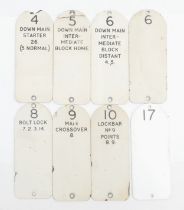 8 x signal-lever identification plates.