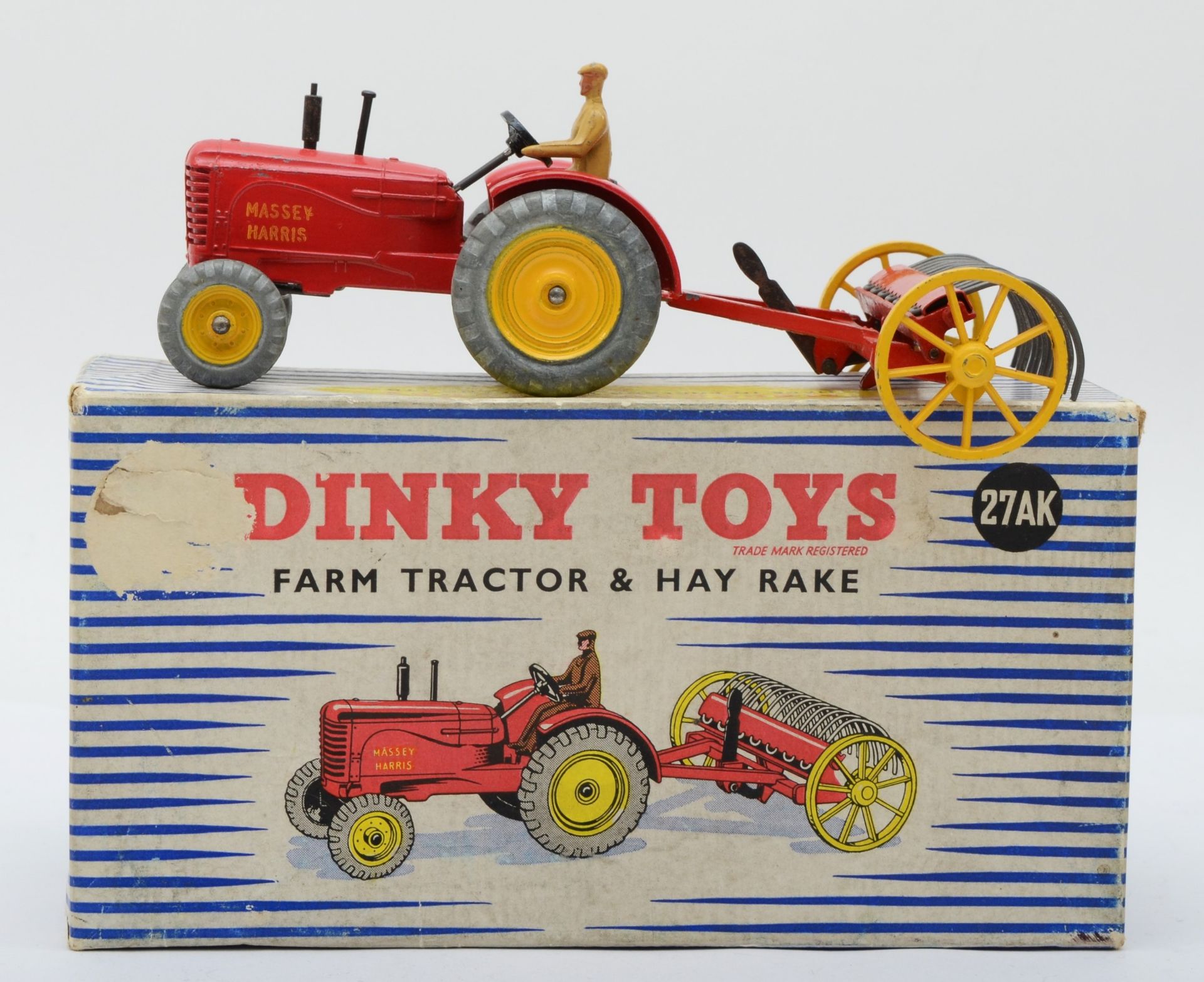 Dinky Toys - A boxed 27AK Farm Tractor & Hay Rake. - Image 2 of 3