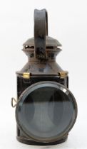 A B.R railway lamp, three aspect with burner, 29cm tall.