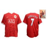 Signed Manchester United Shirt 2006-2007 XL Includes; Ronaldo, Michael Carrick, Paul Scholes,