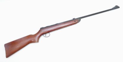 BSA Meteor .22 cal. air rifle, circa 1966-68, with break-barrel action and plain semi-pistol grip