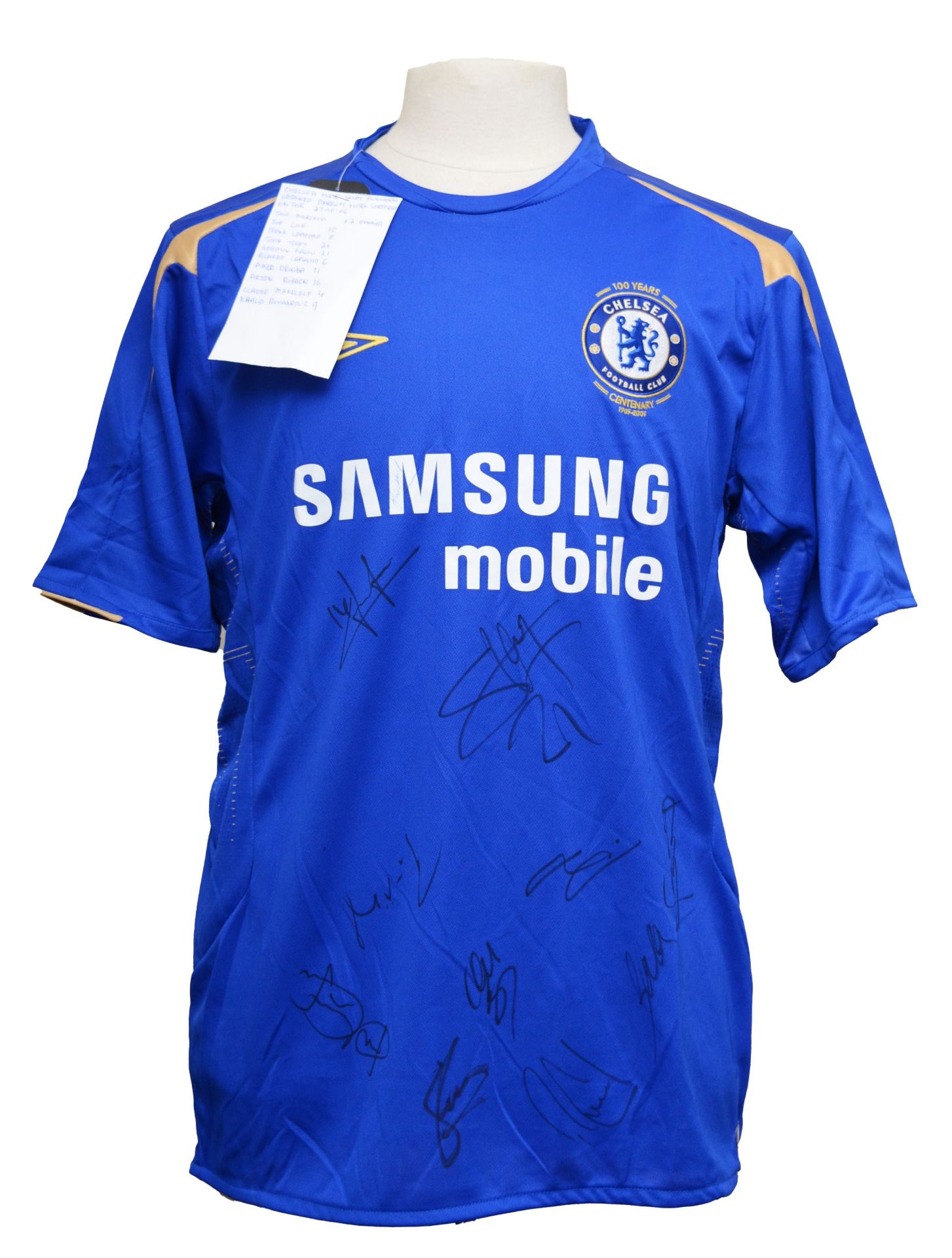 Chelsea Players Signed Shirt 2005-2006 Large Centenary Premier League winning season Jose Mourinho