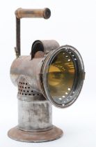 A vintage hand lamp with 6" lens, 34cm