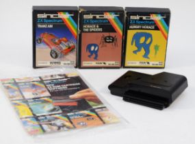ZX Rom, a collection of 4 different rare ZX Rom cartridge software programs. 3 are boxed with