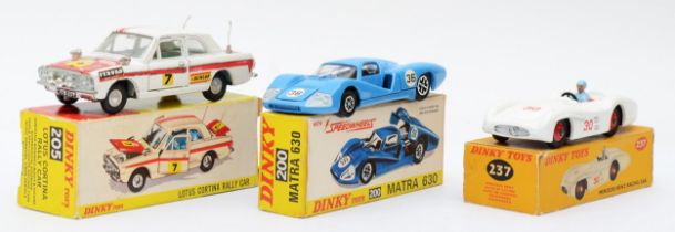 Dinky Toys - A boxed Dinky 205 Lotus Cortina Rally Car, together with a boxed Dinky 200 Matra 630