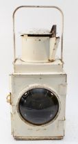 White L.T. (London Transport) head lamp, complete with burner. Handle marked "Surrey DKS"