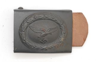 WW2 German Luftwaffe belt buckle with leather tab, tab stamped 1942.