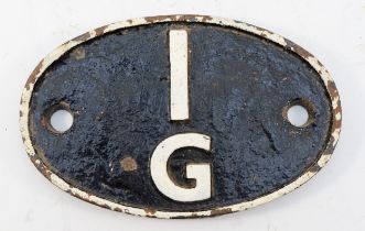 Original cast iron shed plate '1G' Woodford Halse.