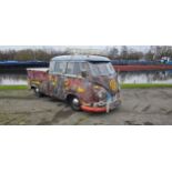 1963 VW T2 Split Screen double cab pick up, 1641cc. Registration number OKU 373A. Chassis number