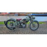 1947 Royal Enfield "Flying Flea" 125cc. Registration number 324 YUM (non transferrable). Frame