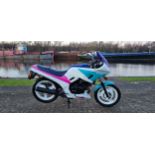 1989 Honda VTR250, 249cc. Registration number M879 HKH. Frame number JH2MC1518KM101306. Engine