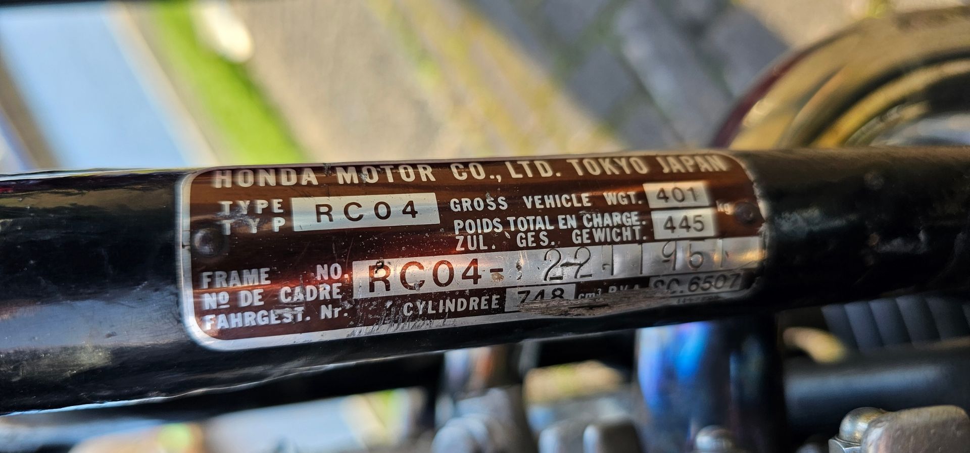 1983 Honda CB750F, 748cc. Registration number UKY 12Y. Frame number RC04 2211951. Engine number - Image 10 of 13