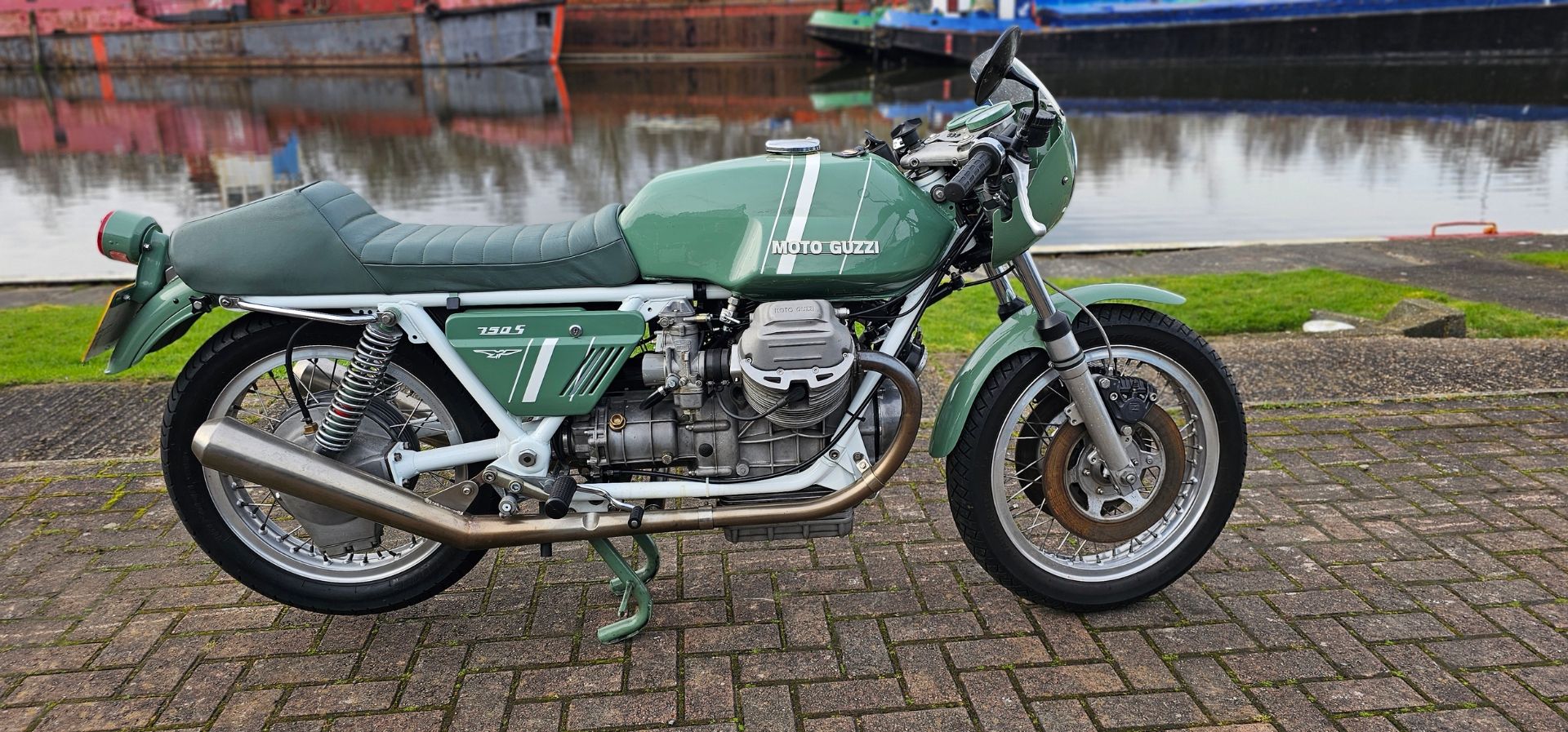 1974 Moto Guzzi 750S. Registration number ANW 571M. Frame number VK111155. Engine number VK034001.