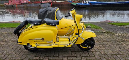 1959 Lambretta Li 150 with Swallow sidecar. Registration BAS 785 (non transferrable). Frame number