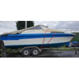 21 foot power boat, project, with jet drive engine, V berth cabin with sink and separate heads,