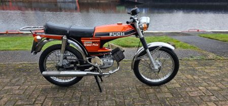 1977 Puch M50 Grand Prix, 49cc. Registration number UAL 544R. Frame number 2101-406. Engine number