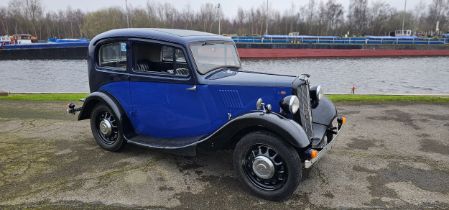 1938 Morris 8, Series II, 817cc. Registration number EAR 581. Chassis number S 2/E 166284. Engine