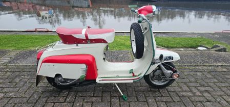 1971 Lambretta J50, 50cc. Registration number EKH 355J (non transferrable). Frame number 50DL