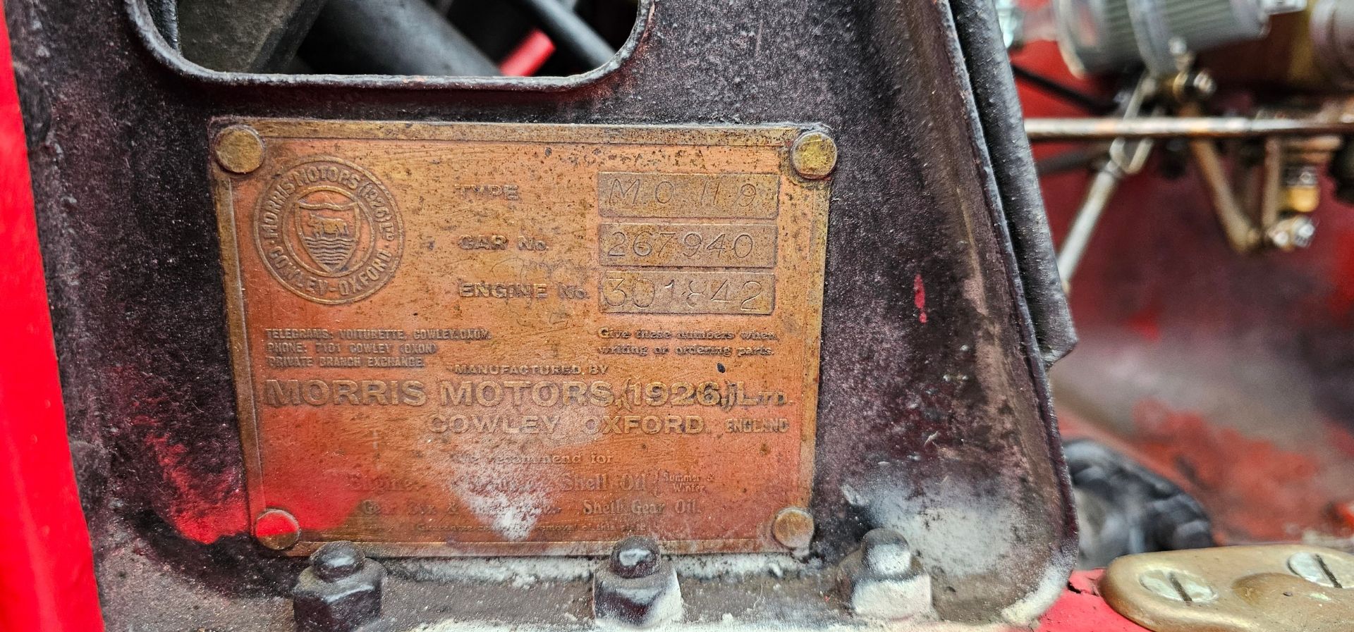 1928 Morris Oxford Flatnose. Registration number UY 3857. Chassis number 267940. Engine number - Bild 12 aus 16