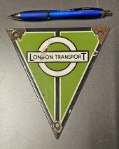 A London Transport AEC bus radiator vitreous enamel sign, 14.5 x 15.5cm