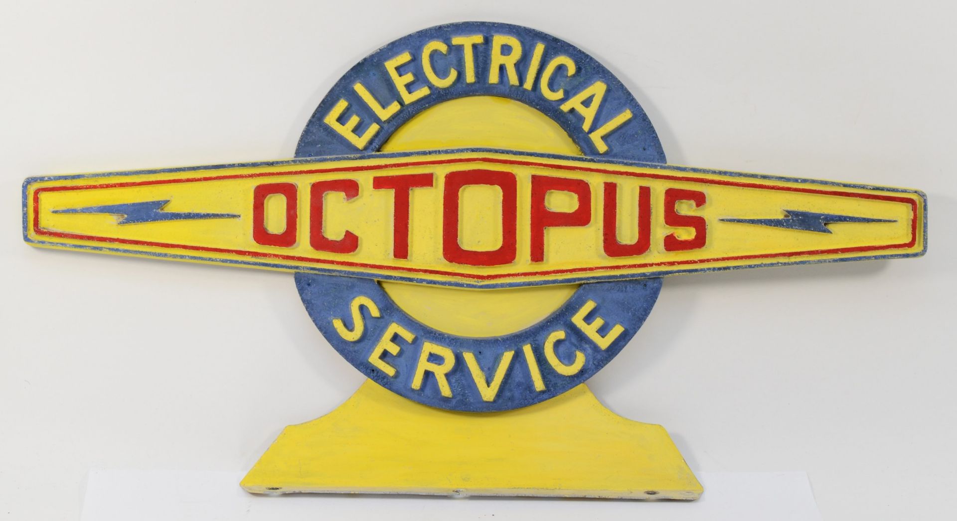 Octopus Electrical Service, a cold painted alloy advertising sign, 53 x 28cm