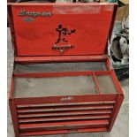 Snap-on five drawer tool chest, with drop down cover, 66 x 39 x 44cm.