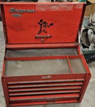 Snap-on five drawer tool chest, with drop down cover, 66 x 39 x 44cm.