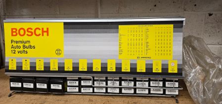 A Bosch Premium Auto Bulb display unit, fully stocked unused, in wrapper.