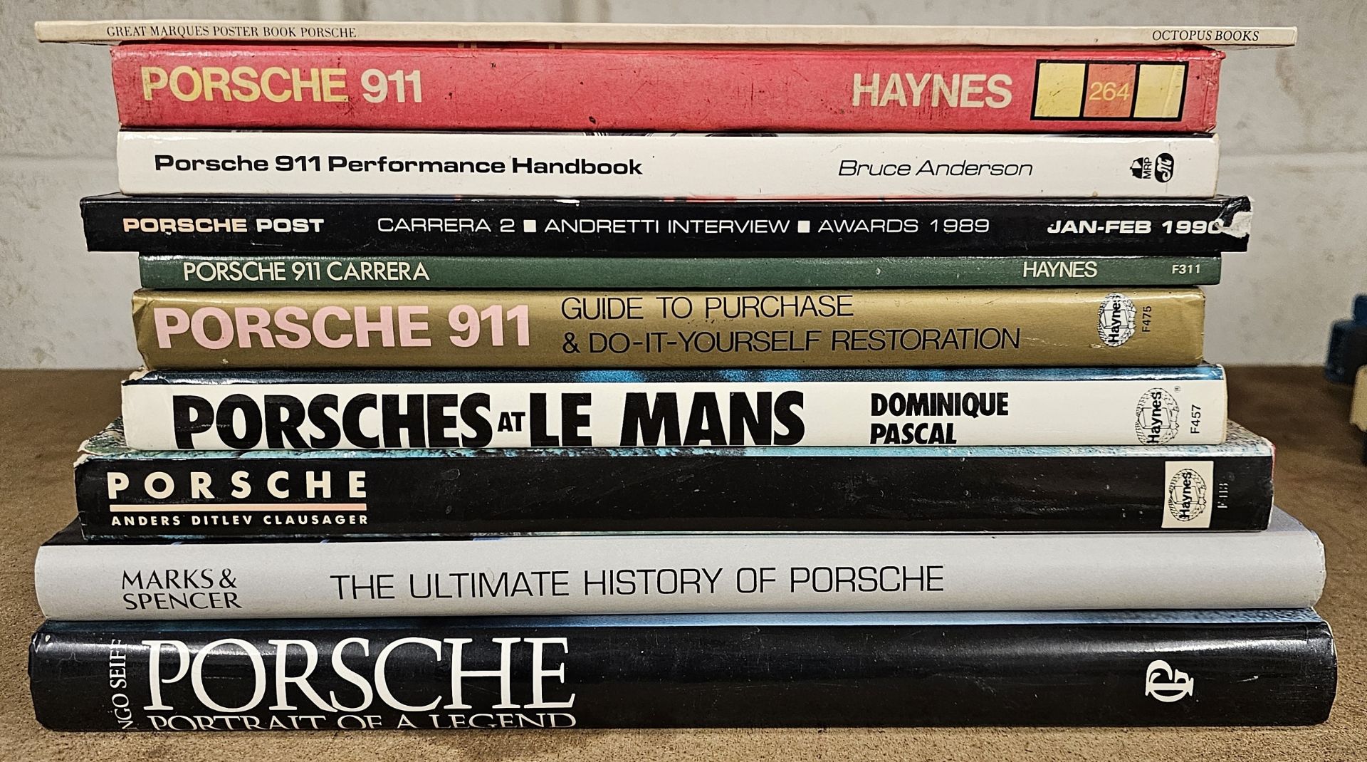 Porsche, ten assorted books, including Porsche 911, guide to purchase and restoration (13)