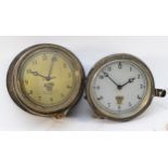 Two Smiths of London nickel car clocks, c.1930's, bezel wind H-33.777 and rear wind P 102.473 (2)