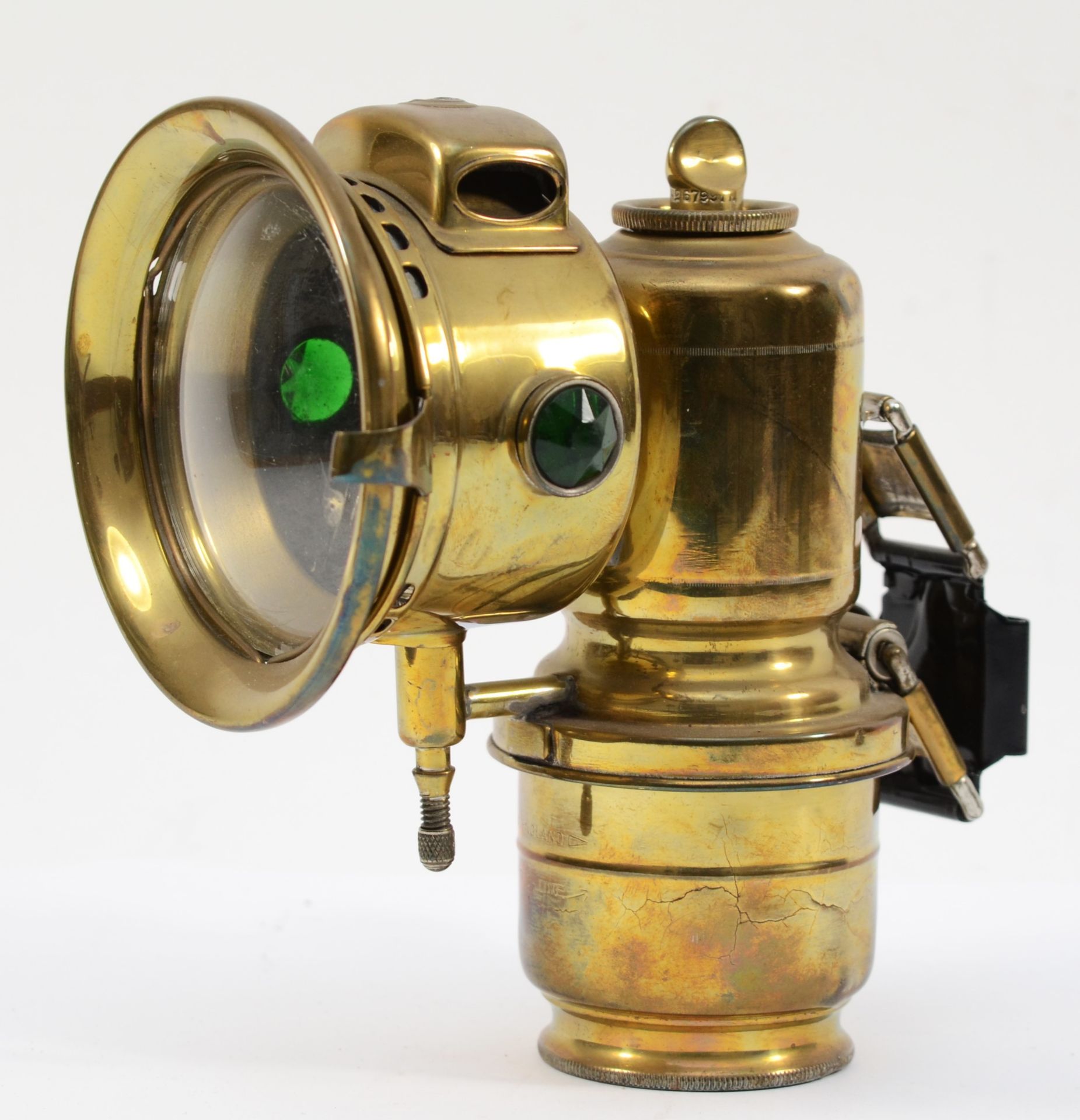 A vintage Lucas Calcia Club brass carbide lamp - Image 2 of 4