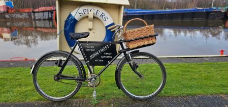 An Elswick tradesman's bicycle, frame number ?68658?, 26" wheels with rod brakes and no gears,