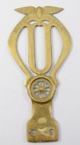 A brass Motor Union bumper badge, probably a reproduction, 20cm