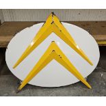 Citroen, a mid 20th century vitreous enamel domed wall mounted advertising sign, 82 x 99cm