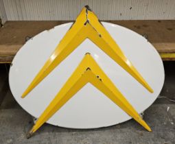 Citroen, a mid 20th century vitreous enamel domed wall mounted advertising sign, 82 x 99cm