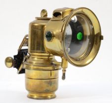 A vintage Lucas Calcia Club brass carbide lamp