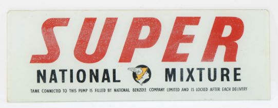 Super National Mixture, a glass petrol pump display, 51 x 17.5cm.